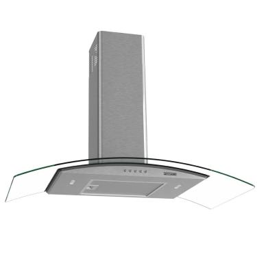 Imagem de Coifa de Parede Nardelli 90cm Vidro Curvo Clean Kromanox 127V