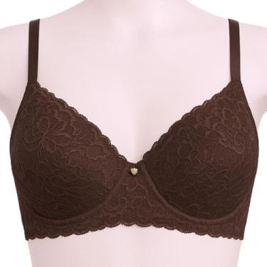 Imagem de Sutiã Sem Bojo Com Aro e Renda Nayane Rodrigues, GG, Café