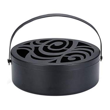 Imagem de Suporte de bobina de ferro design de peixe voador queimador de incenso portátil 14 x 14 x 4,8 cm com alça para acampamento de jardim interno e externo (98)