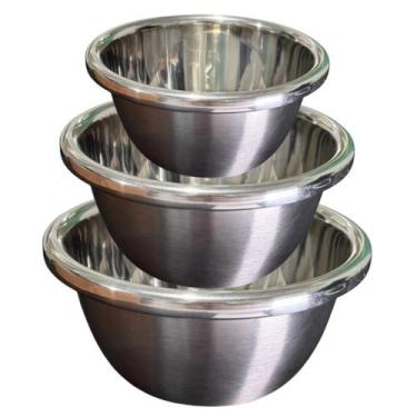 Imagem de Kit 3 Tigela Bowl Inox Cozinha Preparo Alimento Misturas - Isamar