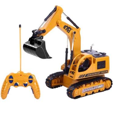 Imagem de Trator Escavadeira Controle 5 Canais Esteira Movimenta Pá - Toy King
