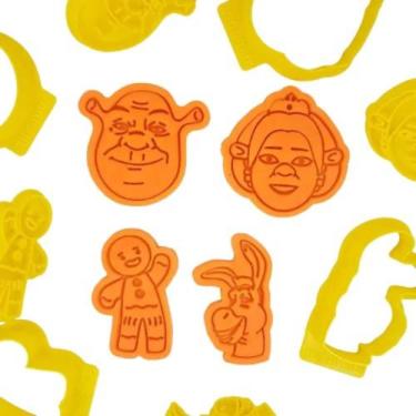 Imagem de Cortador Biscoito Molde Forma SHREK Marcador Carimbo Pasta Americana M