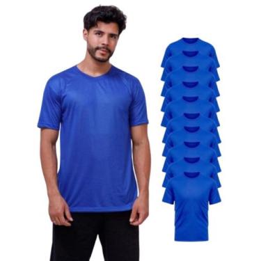 Imagem de Kit Com 10 Camisetas Básica 100% Poliéster - Azul Royal - Sunset, M, A