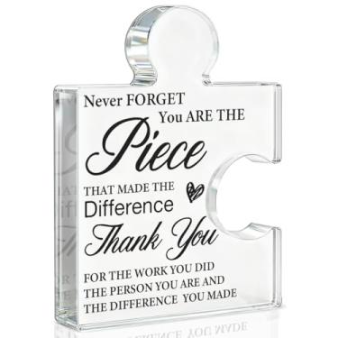 Imagem de Presentes de agradecimento da equipe, presentes de agradecimento para colegas, colegas de trabalho, gerente, chefe, líder, nunca se esqueça de que você é a peça que fez a diferença, placa acrílica