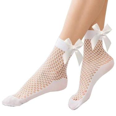 Imagem de Meias Fishnet K BKVAVA femininas curtas, tornozelo, malha alta, pacote