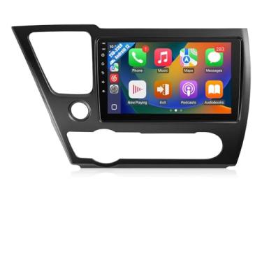 Imagem de Leadfan Estéreo automotivo para Honda Civic 2013-2017 Substituição de rádio compatível com Apple CarPlay Android Auto, tela sensível ao toque de 9 polegadas integrado Bluetooth Navegação GPS WiFi SWC