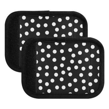 Imagem de Alça de bagagem de bolinhas pretas envoltórios de alça de mala marcadores de bagagem para viagem de aeroporto, mala de viagem, mala, carrinho, pacote com 2