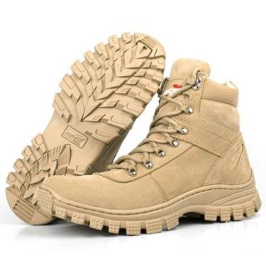Imagem de Bota Masculina Militar Desert Coturno Confortável Cano Curto Areia-Masculino