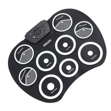 Imagem de Cryfokt Conjunto de Bateria Eletrônica Portátil Usb 9 Almofadas, Almofada de Prática para Músicos Em Movimento, Leve e Portátil para Uso Doméstico