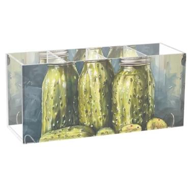 Imagem de TSENQUE Porta-lápis de acrílico com pintura de festa personalizada para mesa, escritório, canetas, lápis, papelaria, escritório, decoração organizadora