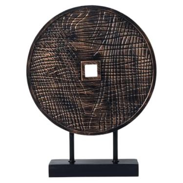 Imagem de HODESunPure Escultura redonda objetos decorativos decoração de prateleira estética itens de decoração de casa acentos para decoração de mesa de console de sala de estar (preto C)