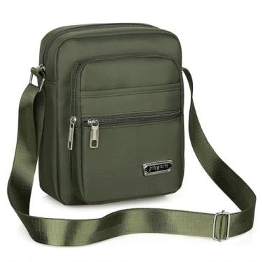 Imagem de Bolsa transversal masculina, bolsa tiracolo de grande capacidade, bolsa de ombro único, bolsa masculina simples e casual de negócios, Verde, Comutar
