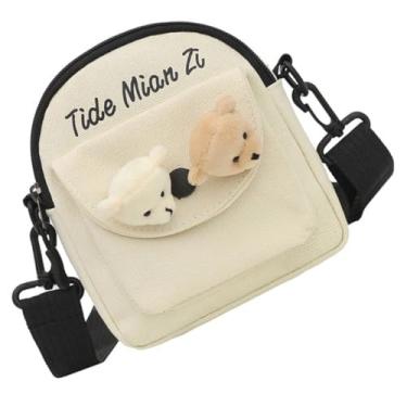 Imagem de Adorável bolsa transversal de lona para todas as idades, bolsa de armazenamento durável para viagens e uso diário, escolha de presente para amigos, bolsa de ombro elegante