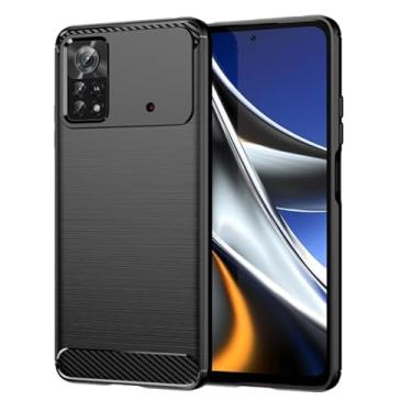 Imagem de Capa Para Xiaomi Mi Poco X4 Pro 5G (Tela 6.67) Carbon Fiber Leve Fina Maleável (Preto)