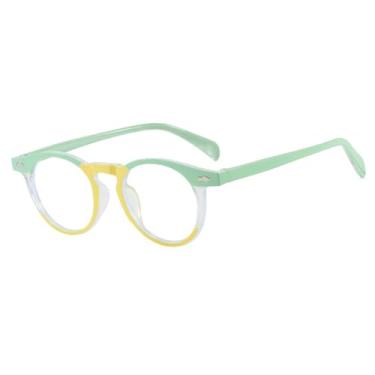 Imagem de Óculos de Sol Rebitados com Lentes Gradientes Redondos, Proteção UV400 para Esportes ao Ar Livre, Corrida e Ciclismo, Verde, Amarelo e Transparente