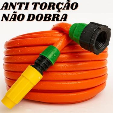Imagem de Mangueira de Jardim Flat Reforçada | PVC Flexível Antitorção | Com Esguicho(15 Metros)