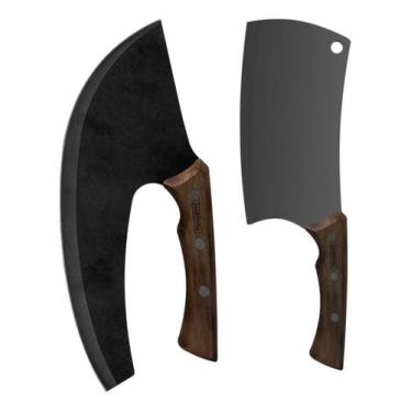 Imagem de Jogo Faca Cutelo P/ Carne E Cutelo Corte Multiuso Black Tramontina, Cu