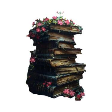Imagem de Pintura Em Tela De Livro Floral De Estilo Dark Academia, Pôster Vintag
