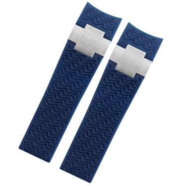 Imagem de IRFKR Pulseira de relógio impermeável para Ulysse Nardin pulseira de relógio de borracha de silicone esportiva, peças de acessórios de relógio de substituição (7)