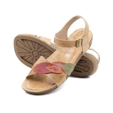 Imagem de Sandália Flatform Goa em Couro Crush Tapioca - 14289CT - Andacco, Nude