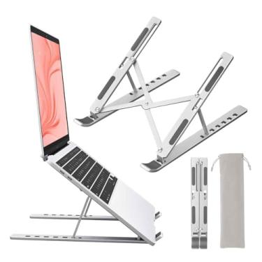 Imagem de Suporte para Notebook, Dobrável, Ergonômico e Resistente – 7 Níveis de Altura, Portátil, em Metal, Compatível com Notebooks, Macbook, Ipad, Dell, HP e Outros – Até 15"