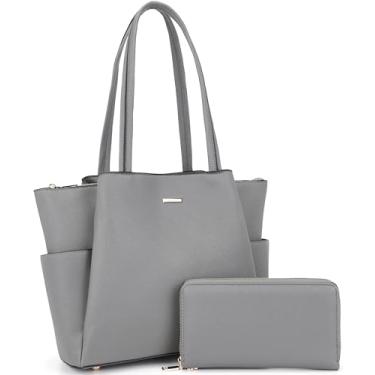 Imagem de Bolsa de mão feminina conjunto de bolsa e carteira grandes bolsas de ombro bolsas transversais bolsa bolsa, Z - cinza-escuro