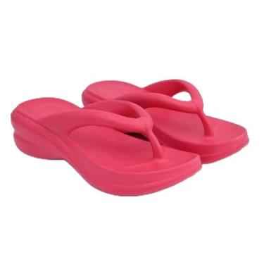 Imagem de Sandália Feminina Nuvem Ortopédica Plataforma em EVA, Chinelo Anatômico Antiderrapante com Palmilha Amortecida, Salto 5cm, Verde Lima (Pink, BR, Adulto, Faixa Numérico, 37, 38)