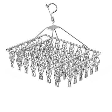 Imagem de Varal De Clips Prendedores Pratico E Retrátil Cabide Para Roupas Para(50pcs quadrado)