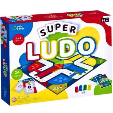Imagem de Super Ludo Jogo Clássico Com Cartas e Dado Infantil - Pais E Filhos