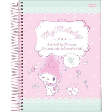 Imagem de My-Melodya Caderno Espiral Universitário, 160 Folhas Pautadas, Design Kawaii Rosa, 30x21 cm, 10 Matérias (04)