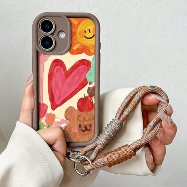 Imagem de Capa de celular em formato de pulseira com coração para iPhone 16/16E/15/14/13/12/11 Pro Max/XS Max/XR/6/7/8 Plus, BGK23, CoffeeSS, para iPhone XR