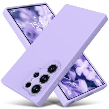 Imagem de Varikke Capa compatível com Samsung Galaxy S24 Ultra, atualização de silicone líquido [proteção da câmera] [forro de microfibra antiarranhões] Capa de telefone fina de borracha gel de toque macio à