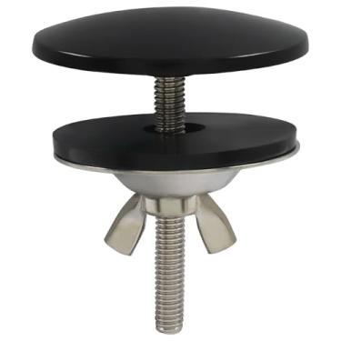 Imagem de PHITUODA Tampa de furo de pia de cozinha de 5 cm, tampa de orifício de torneira de aço inoxidável, plugue de torneira preto fosco para prevenção de vazamentos/cozinha e banheiro