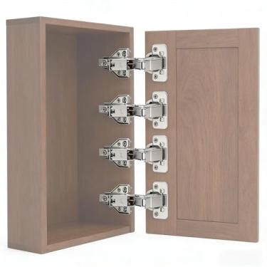 Imagem de Gugxiom Pacote com 4 dobradiças de armário macias de 180 graus, dobradiças de armário de sobreposição completa de cozinha para canto Susan preguiçoso, portas de armário sem moldura, portas dobráveis