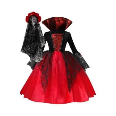 Imagem de Fantasia De Halloween Para Crianças, Fantasia De Vampiro Para Meninas,