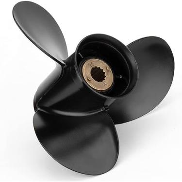 Imagem de Qiclear Hélice de barco de popa de alumínio com dentes de 13 estrias para Mercury Motos 30/35/40/45/50/55/60/70HP, Rh