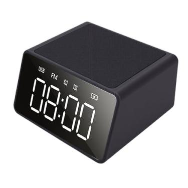 Imagem de Luocute Despertador Digital, Alto-falante Com Carregador Sem Fio de 10 W, Rádio FM Com Tela LED de 5 Polegadas e Microfone Embutido, para Cabeceira