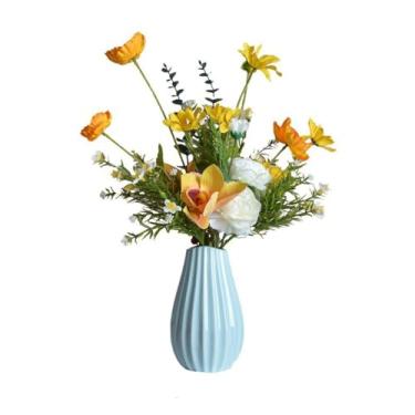 Imagem de URGDWEKJY Vaso estilo europeu vaso pequeno de cerâmica casa sala de estar restaurante enfeites de mesa vasos de flores (A)