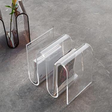 Imagem de Porta-revistas Artístico Para Decoração De Casa, Suporte De Revistas De Acrílico, Expositor De Brochuras, Sala De Estar, Banheiro, Quarto, Livros, Prateleiras De Literatura, Clear
