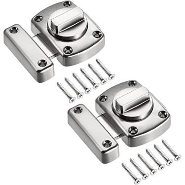 Imagem de Fechadura de porta de parafuso deslizante, parafuso de portão, trava de parafuso giratório LinTin, trava deslizante de segurança de liga de zinco de 3,8 cm, 2 botões