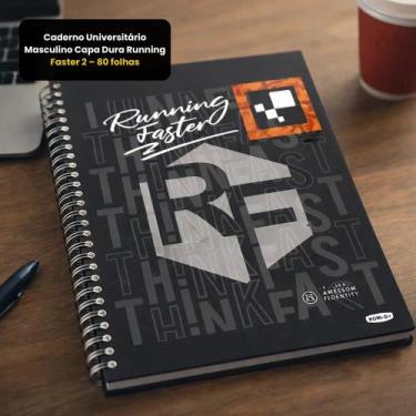 Imagem de Caderno Universitário Masculino Capa Dura Running Faster 2  80 folhas 