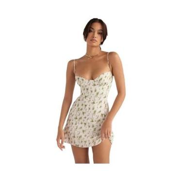 Imagem de Vestido Mini Justo Sem Mangas Com Estampa Floral Para Mulheres, Sexy, 