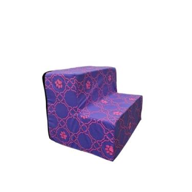 Imagem de Pet de Espuma 3 Degraus para Cães e Gatos de Pequeno Porte Rampas de Mobilidade Suaves e Seguras (LILAS2 DEGRAUS)