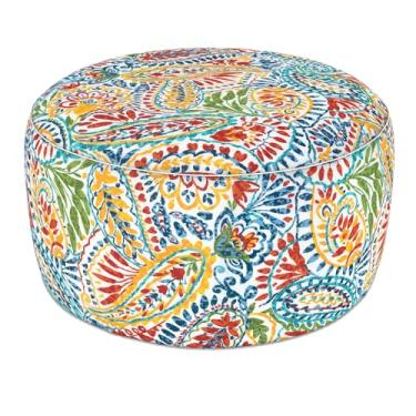 Imagem de LVTXIII Otomano inflável para ambientes internos/externos, grande de 70 cm x A 35 cm, banco de descanso para os pés para todos os climas, apoio para os pés portátil para pátio, jardim, acampamento e