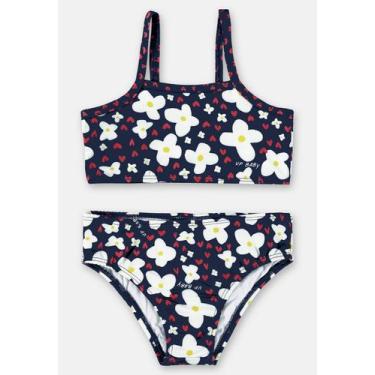 Imagem de Biquíni Infantil FPS+50 com Top e Calcinha Up Baby, Azul marinho, 3