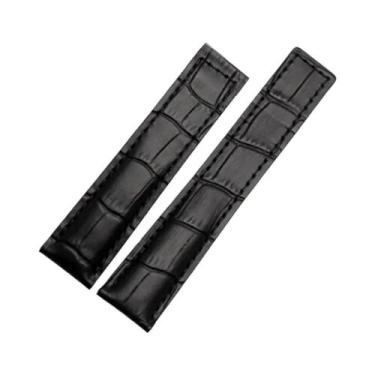 Imagem de Pulseira De Couro Genuíno Masculina 19mm 20mm 22mm Para Tag Heuer Com 