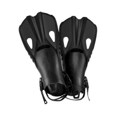 Imagem de Nadadeiras De Silicone Ajustáveis Para Snorkel E Mergulho Com Calcanha