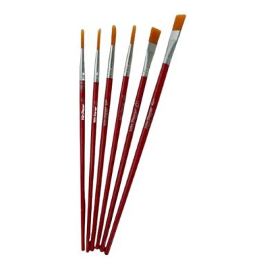 Imagem de Pincel Artístico 6 Peças para Tinta Óleo Acrílica e Aquarela com Cerdas Sintéticas