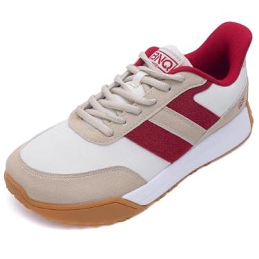 Imagem de N BESUNEW Tênis feminino com bico largo, plataforma de caminhada fácil de calçar e descalçar, com suporte de arco, calçados esportivos casuais confortáveis e retrô, Bege, 40