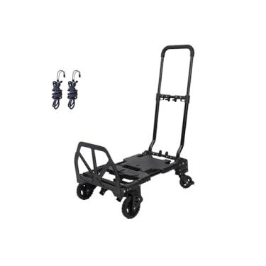 Imagem de Carrinho De Mão Com Capacidade De Carga De 300 Libras, Com 4 Rodas, Com Alça Retrátil,(Black)